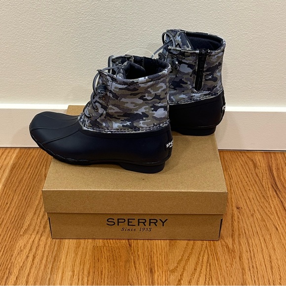 NIB Sperry Saltwater Water Resistant Camo Duck Boot, Little Kid 3 - Picture 3 of 8